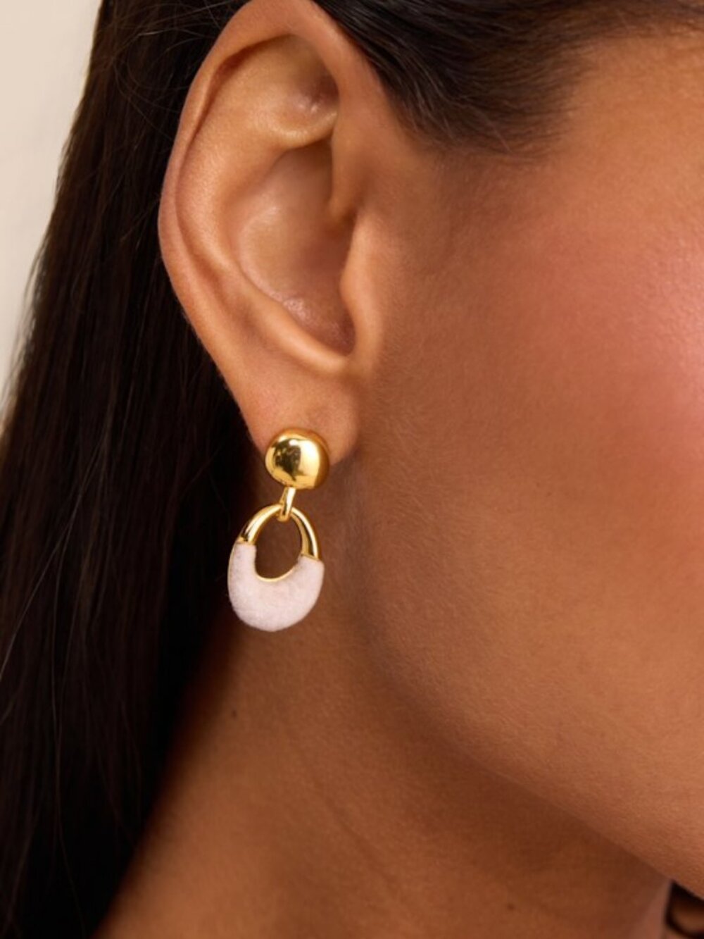 Lulus Welles Gold Stone Drop Earrings - Size One Size